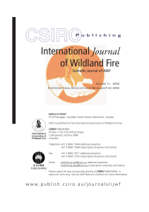 Journal of Wildland Fire Scientific Journal of IAWF