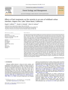 Effects of fuel treatments on ﬁre severity in an area... interface, Angora Fire, Lake Tahoe Basin, California