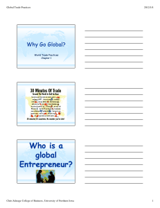 Who is a global Entrepreneur? Why Go Global?