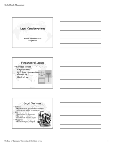 Legal Considerations Fundamental Issues Legal Systems Key legal issues