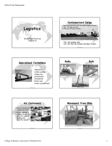 Logistics Containerized Cargo Global Trade Management World Trade Practices