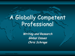 A Globally Competent Professional Writing and Research Global Issues