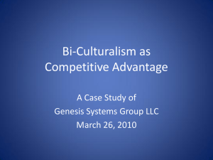 Bi-Culturalism as Competitive Advantage A Case Study of Genesis Systems Group LLC