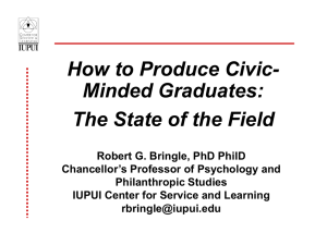 How to Produce Civic- Minded Graduates: The State of the Field