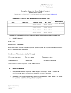 Exemption Request for Human Subjects Research