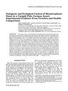 Ontogenic and Ecological Control of Metamorphosis