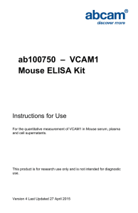 ab100750  –  VCAM1 Mouse ELISA Kit Instructions for Use