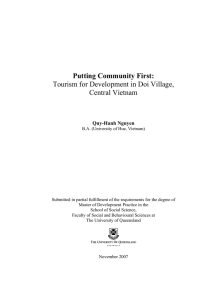 Putting Community First: Tourism for Development in Doi Village, Central Vietnam
