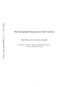 The Dynamical Parameters of the Universe