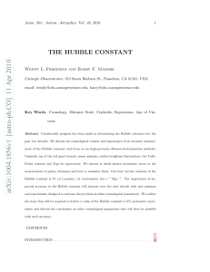 THE HUBBLE CONSTANT Wendy L. Freedman and Barry F. Madore