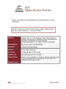 Shear and Extensional Rheology of Cellulose/Ionic Liquid Solutions Please share