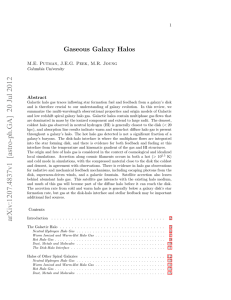 Gaseous Galaxy Halos M.E. Putman, J.E.G. Peek, M.R. Joung Abstract 1