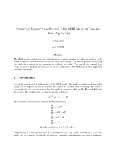 Recovering Exposure Coefficients in the SEIR Model in Two and