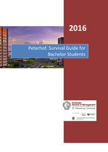 2016 Peterhof. Survival Guide for Bachelor Students Saint Petersburg University