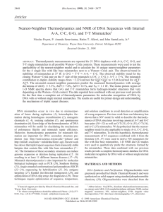 Articles Nearest-Neighbor Thermodynamics and NMR of DNA Sequences with Internal