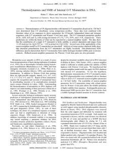 Thermodynamics and NMR of Internal G T Mismatches in DNA ‚