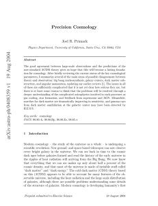 Precision Cosmology Joel R. Primack