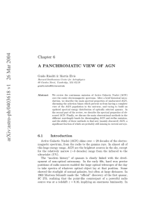 Chapter 6 A PANCHROMATIC VIEW OF AGN Guido Risaliti &amp; Martin Elvis