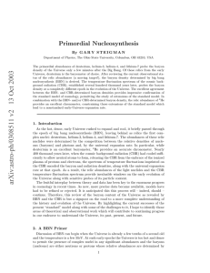 Primordial Nucleosynthesis