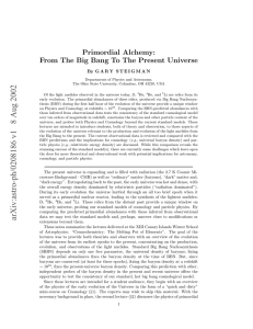Primordial Alchemy: From The Big Bang To The Present Universe