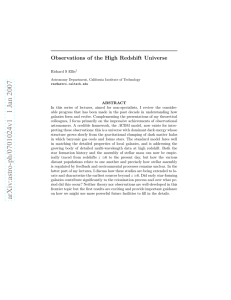 Observations of the High Redshift Universe