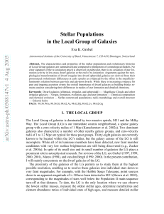Stellar Populations in the Local Group of Galaxies Eva K. Grebel