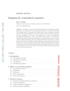 Mapping the cosmological expansion REVIEW ARTICLE Eric V Linder