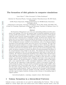 The formation of disk galaxies in computer simulations Lucio Mayer