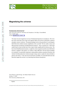 Magnetizing the universe Kandaswamy Subramanian