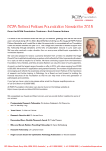RCPA Retired Fellows Foundation Newsletter 2015 Foundation