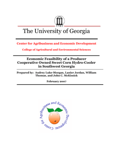 The University of Georgia Economic Feasibility of a Producer in Southwest Georgia