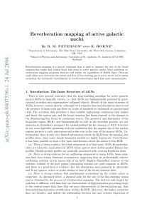 Reverberation mapping of active galactic nuclei K. H O R N E