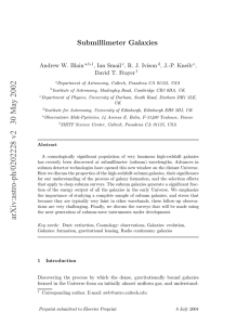 Submillimeter Galaxies Andrew W. Blain , Ian Smail , R. J. Ivison