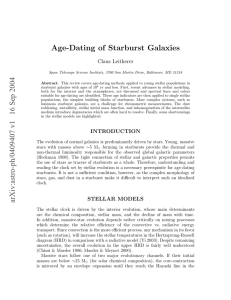 Age-Dating of Starburst Galaxies Claus Leitherer