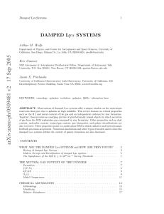 α SYSTEMS DAMPED Ly Arthur M. Wolfe Damped Ly