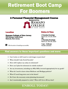 Retirement Boot Camp For Boomers A Personal Financial Management Course