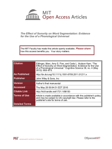 The Effect of Sonority on Word Segmentation: Evidence Please share