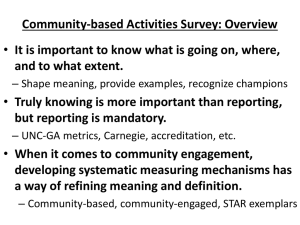Community-based Activities Survey: Overview and to what extent. but reporting is mandatory.