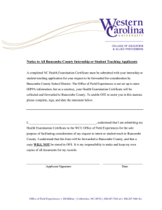 Notice to All Buncombe County Internship or Student Teaching Applicants