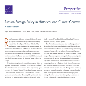 R Perspective Russian Foreign Policy in Historical and Current Context A Reassessment