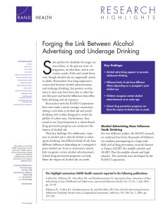 S Forging the Link Between Alcohol Advertising and Underage Drinking