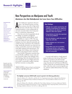 A New Perspectives on Marijuana and Youth