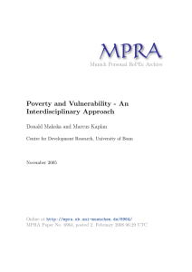 MPRA Poverty and Vulnerability - An Interdisciplinary Approach Munich Personal RePEc Archive