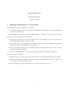 Math 4600 Lab 1 1 Writing Commands in a .R text file