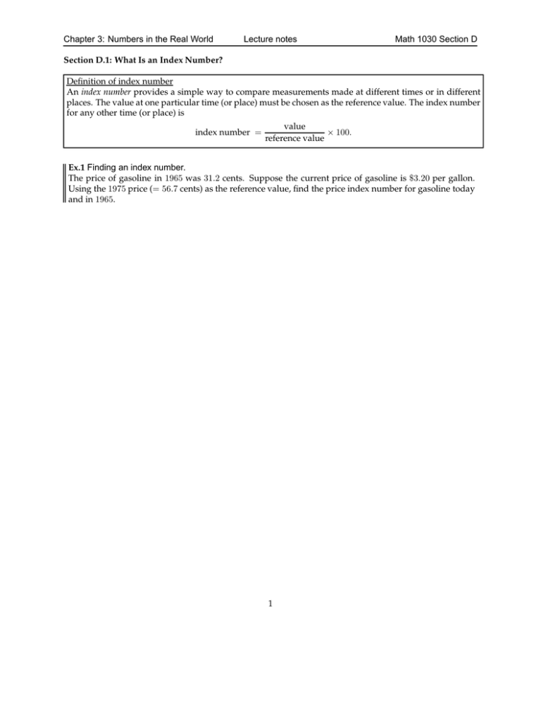 Chapter 3 Numbers In The Real World Lecture Notes Chapter 3 Numbers In The Real World Lecture Notes