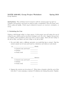 MATH 1030-005, Group Project Worksheet Spring 2010
