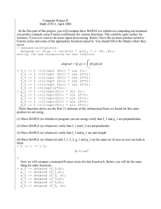 Computer Project II Math 2270-1, April 2002