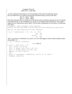 Computer Project II Math 2270-1, April 2002