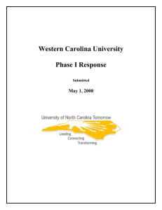 Western Carolina University  Phase I Response May 1, 2008