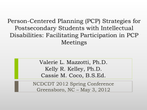 Person-Centered Planning (PCP) Strategies for Postsecondary Students with Intellectual